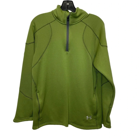 Under Armour Green Quarter Zip pullover Jacket textured all seasons gear - Picture 1 of 8